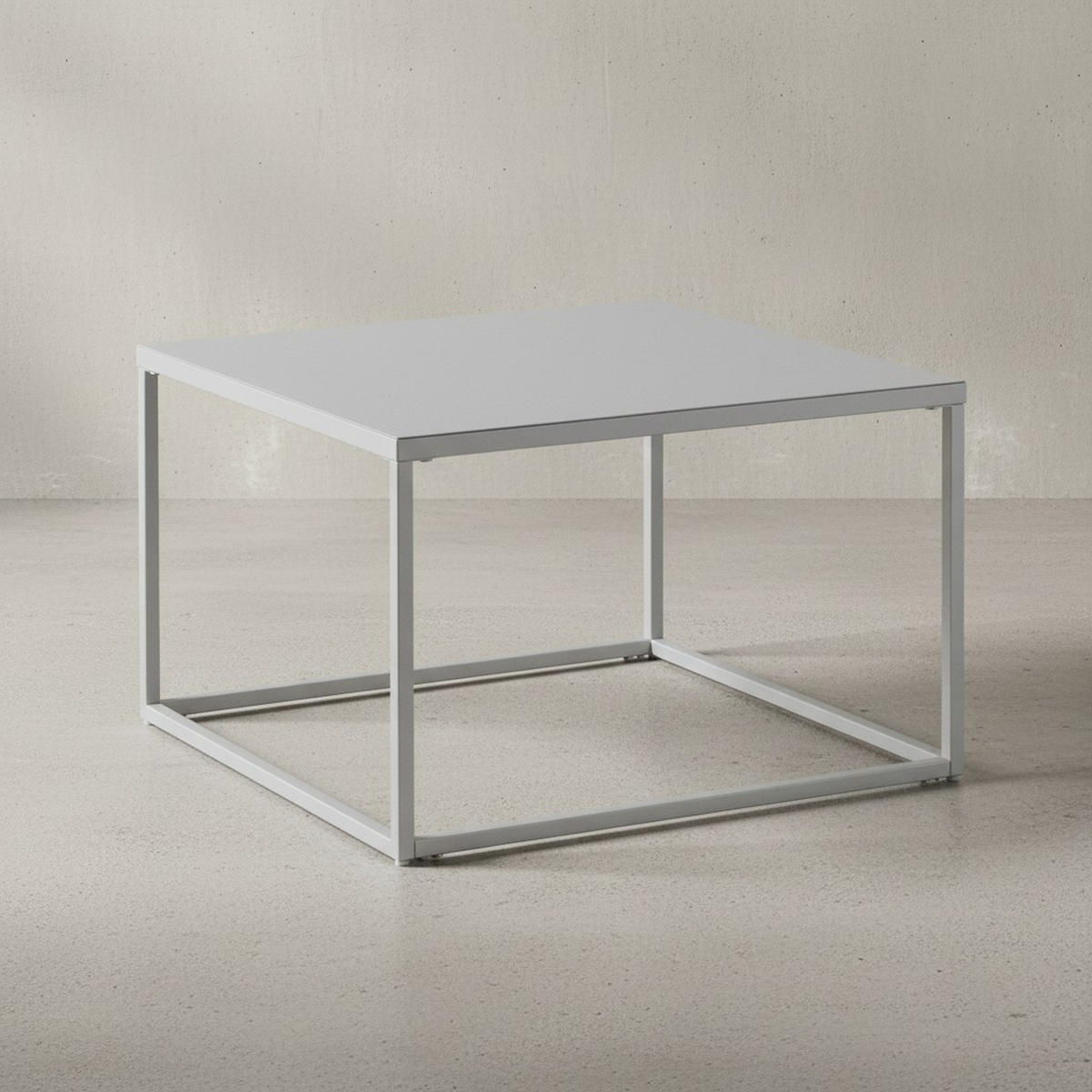 COUCHTISCH Weiß Metall Industrial 60x60x40 cm, Quadratisch - Weiß, Metall (60/60/40cm) - KADIMA DESIGN