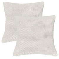KISSENHÜLLE 2er Set Strick weiß 45/45 cm mit Reißverschluss - Weiß, Textil (45/45cm) - wometo