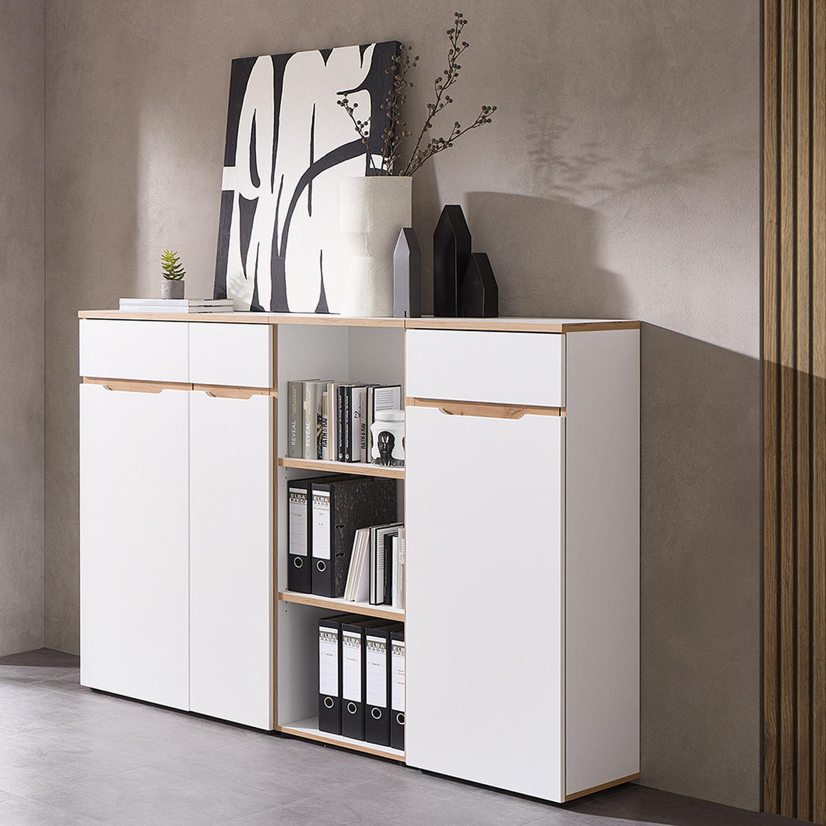 AKTENREGAL Manresa-36 - Weiß, Holzwerkstoff (45/122/38cm) - Lomado