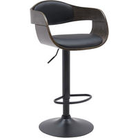 BARHOCKER Kingston 87x48x50 cm schwarz/grau - Schwarz, Holz (48/87/50cm) - furnicato