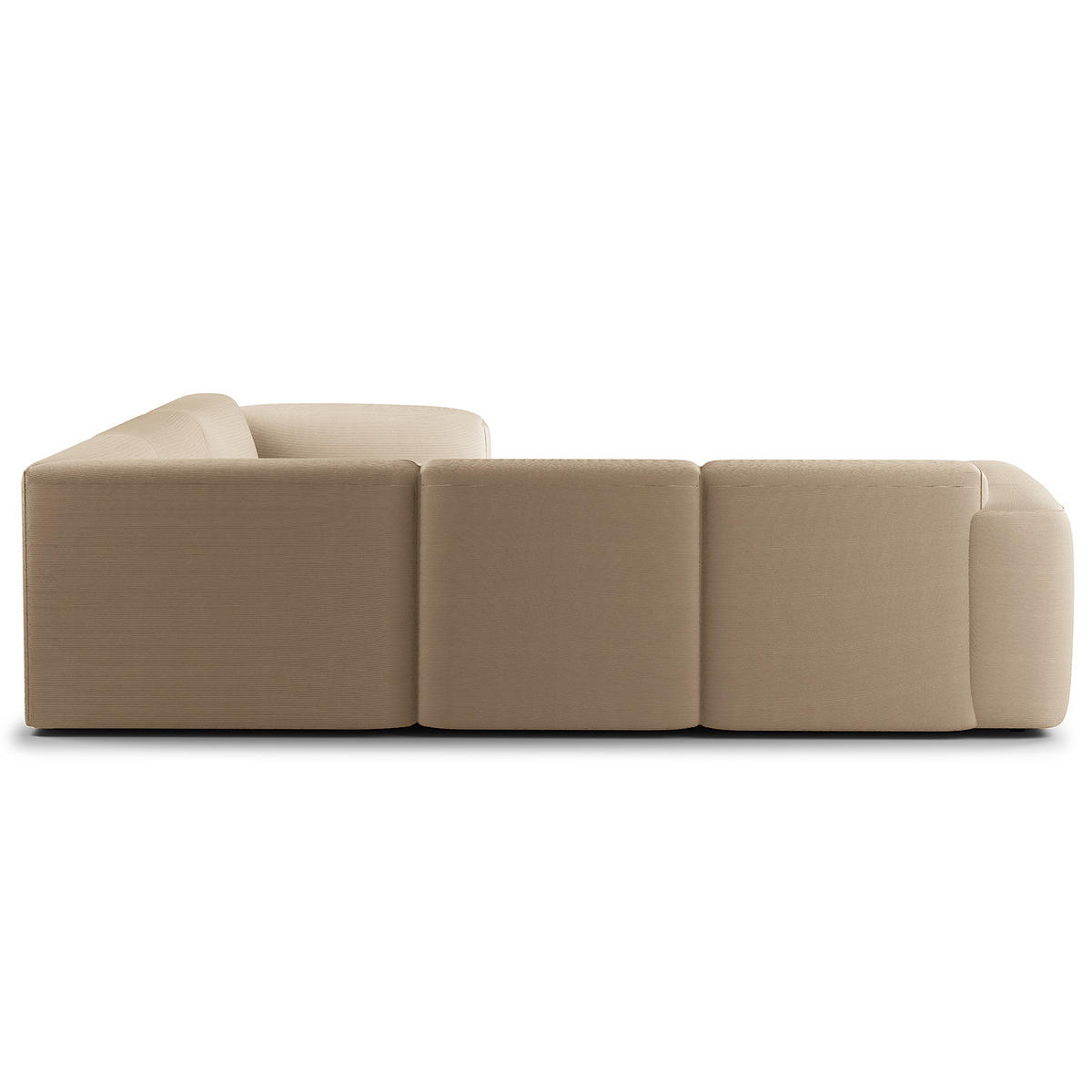 ECKSOFA mit Rundecke - Taupe/Schwarz, Kunststoff/Textil (325/260cm) - home24