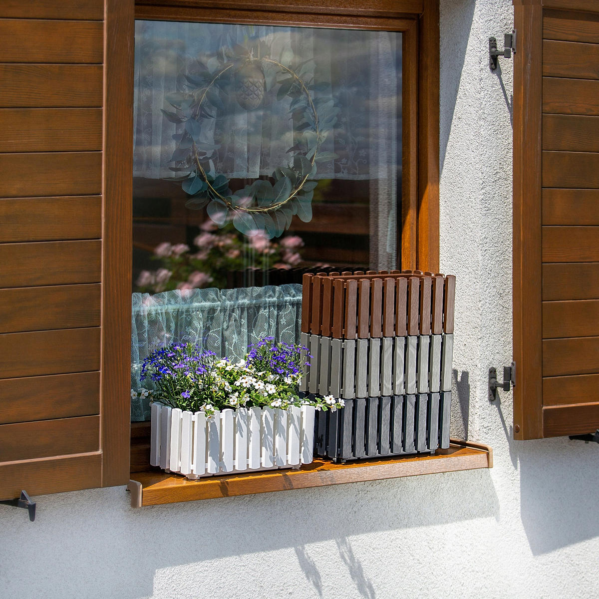 BALKONKASTEN 40 cm, Grau - Grau, Kunststoff (18/38cm) - KADAX