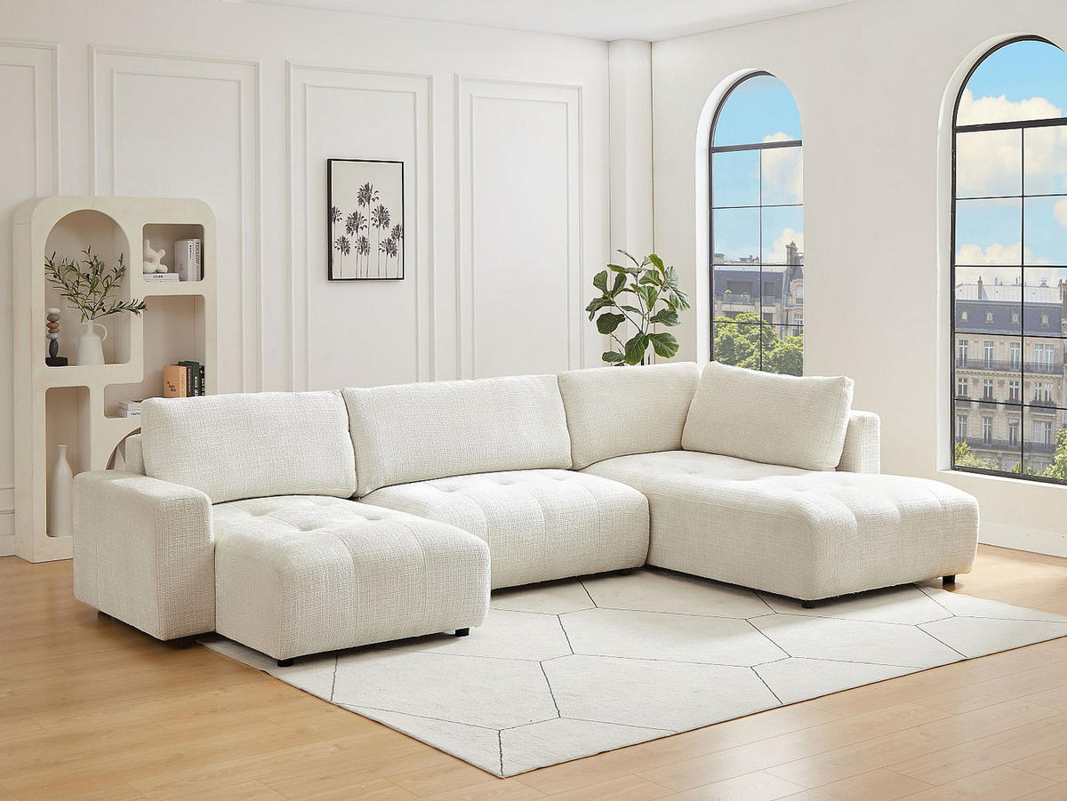 SOFA - 7 Personen - stoff - beige Celaro - Beige, Kunststoff/Textil (352/90/197cm) - Vente-Unique