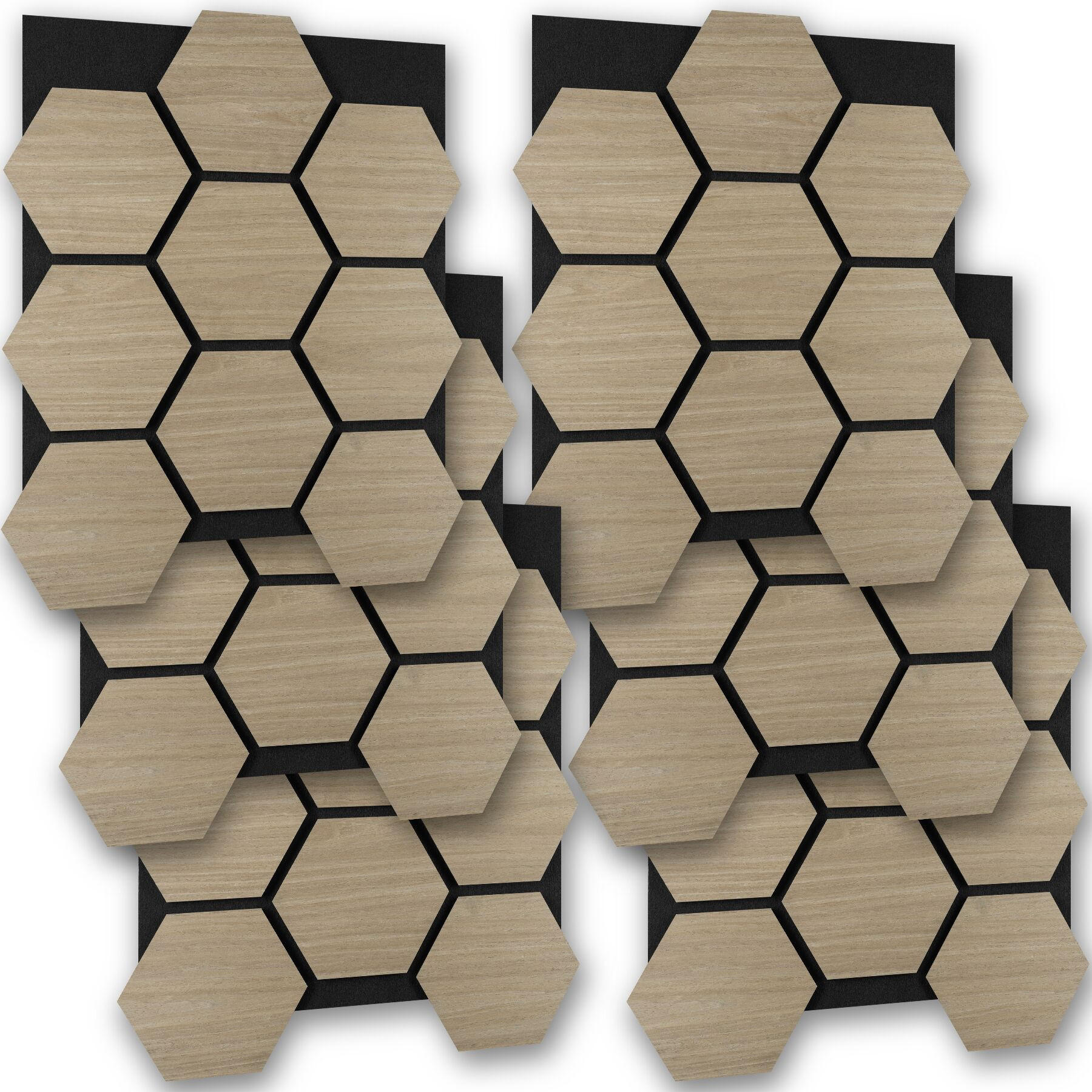 AKUSTIKPANEELE Sonic Shield, je 76 x 62 x 1,8 cm, Größe flexibel anpassbar, Eiche dunkel - Wildeiche, Holz (62/1.8/76cm) - tectake