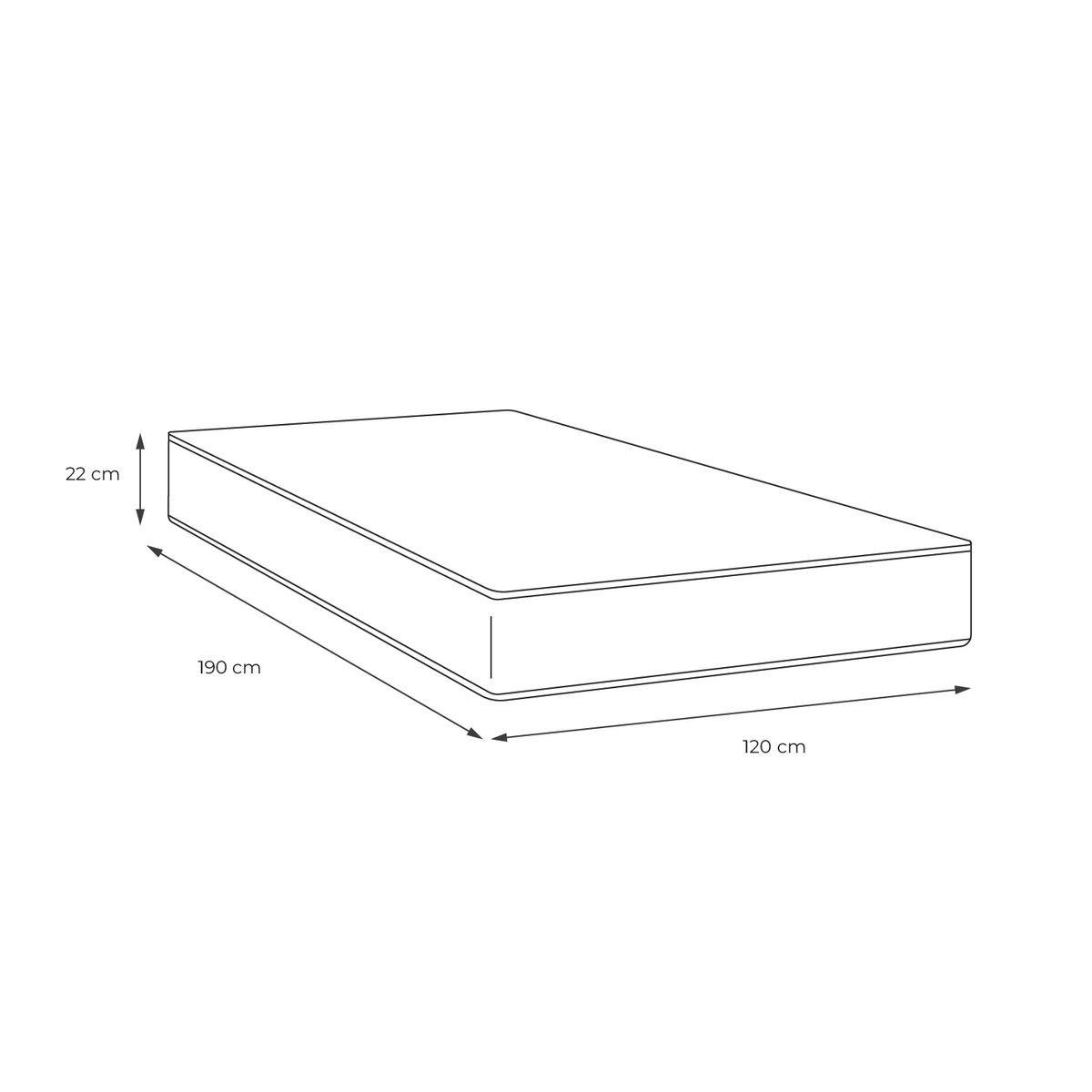 MATRATZE Actiflex sleep Taschenfederkern und Memory-Schaum 120 x 190 cm h2 - Weiß, Textil (120/190cm) - ACTISOM