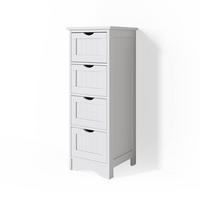 BADSCHRANK Bianco Weiß 30 x 81 cm - Weiß, Holzwerkstoff (30/81/30cm) - Vicco