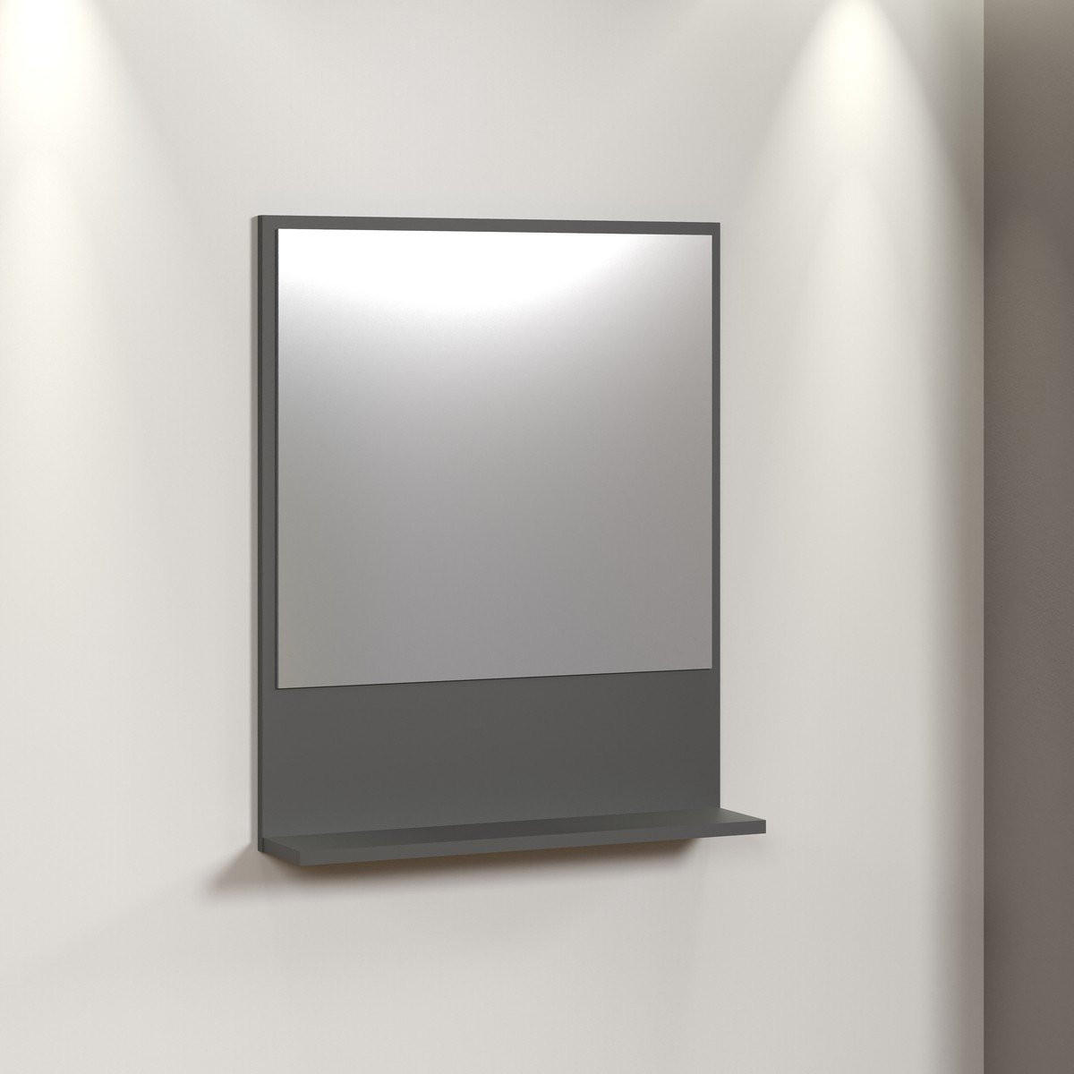 WANDSPIEGEL PureBliss Anthrazit - Anthrazit, Holzwerkstoff (60/74/14cm) - Trendteam