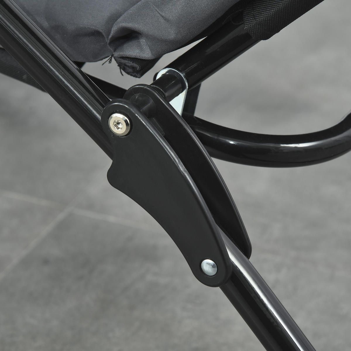 SONNENLIEGE DE-15595 6 Positionen mit Matratze + Armlehnen Grau - Grau, Metall (58/89/153cm) - ComfortXL
