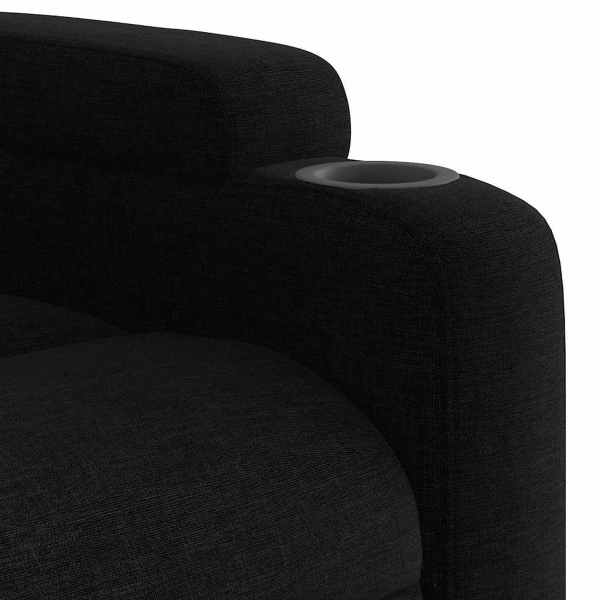 MASSAGESESSEL Liegen Armlehnen 74/89/100 cm Schwarz Stoff - Schwarz, Textil (89/100/74cm) - vidaXL