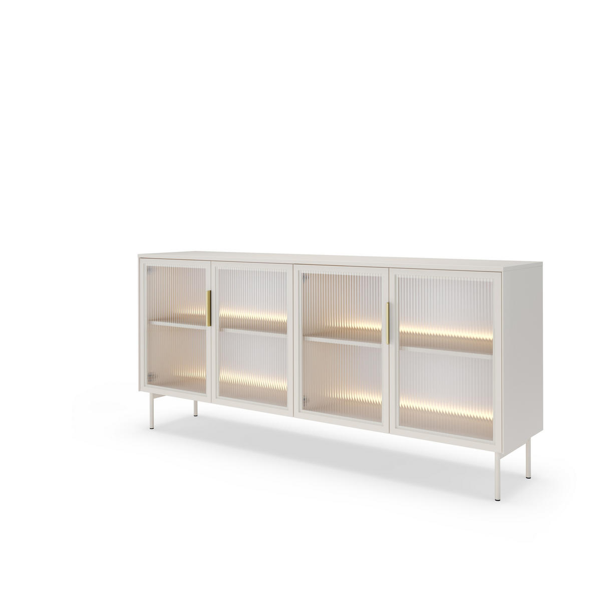 SIDEBOARD GLORIA 181,3x39,3x82,6 cm mit 4 Türen Kaschmir - Kaschmir, Holzwerkstoff (181.3/82.6/39.3cm) - MASSENO