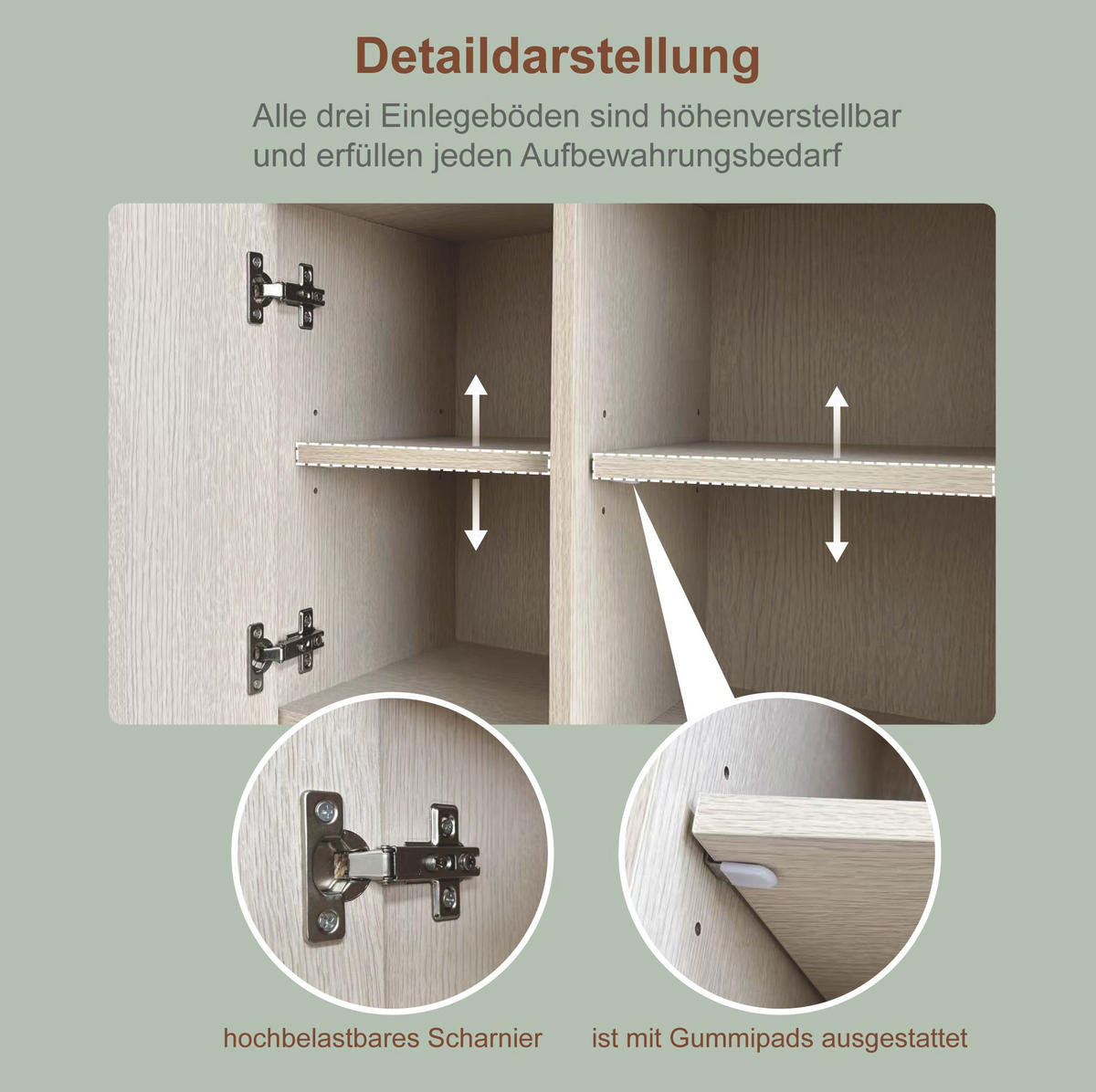 KUHINJSKI ormar, 80/35/181 cm, MDF bijela/dekor svijetlog drva - bijela, drvni materijal (80/181/35cm) - BEAOK
