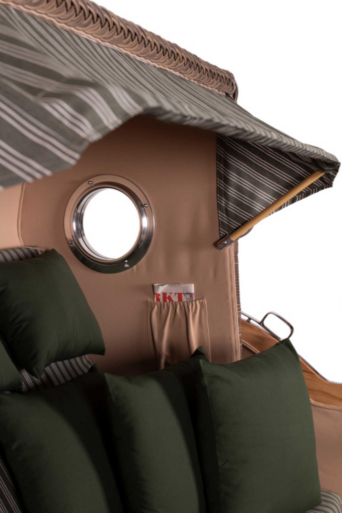 STRANDKORB XXL Düne Grande Teak PE Grey - Braun/Grün, Metall (170/170/95cm) - Mr. Deko