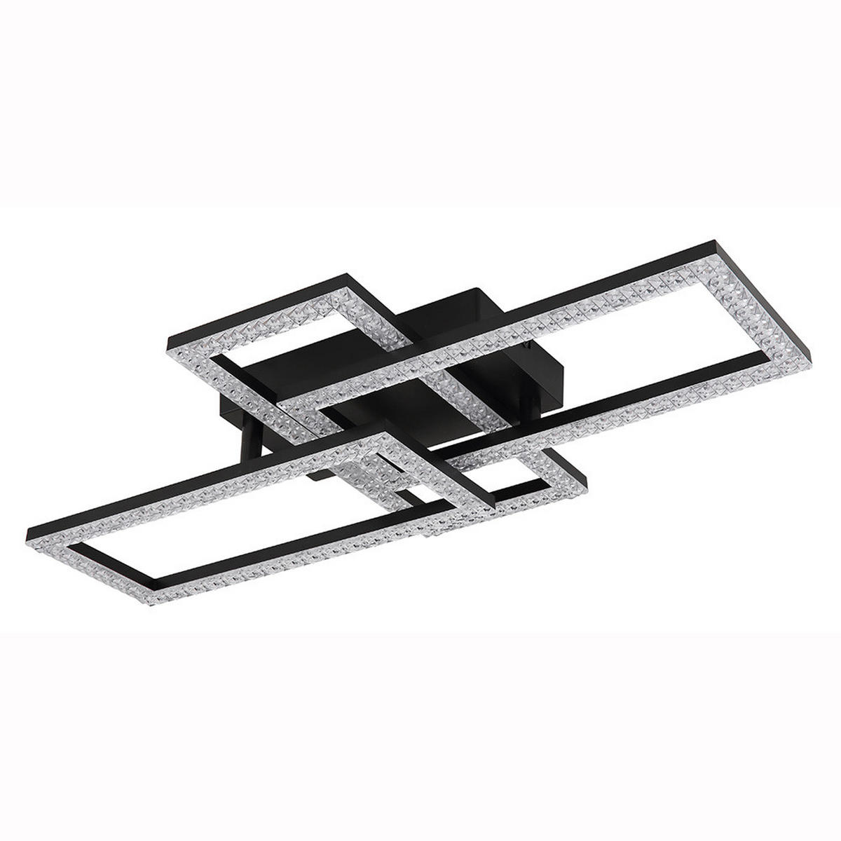 LED DECKENLEUCHTE Kristalle Schwarz - Schwarz, Metall (61.4/34/9.3cm) - Globo Lighting