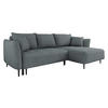 ECKSOFA Bari, Seite: Rechts - Dunkelgrau/Schwarz, Holz/Textil (276/158cm) - MIRJAN24