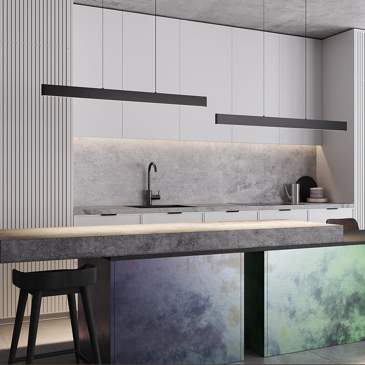 HÄNGELEUCHTE Euphoria - Schwarz - 116/1.5/7 cm - Schwarz, Kunststoff (116/1.5/7cm) - Maytoni