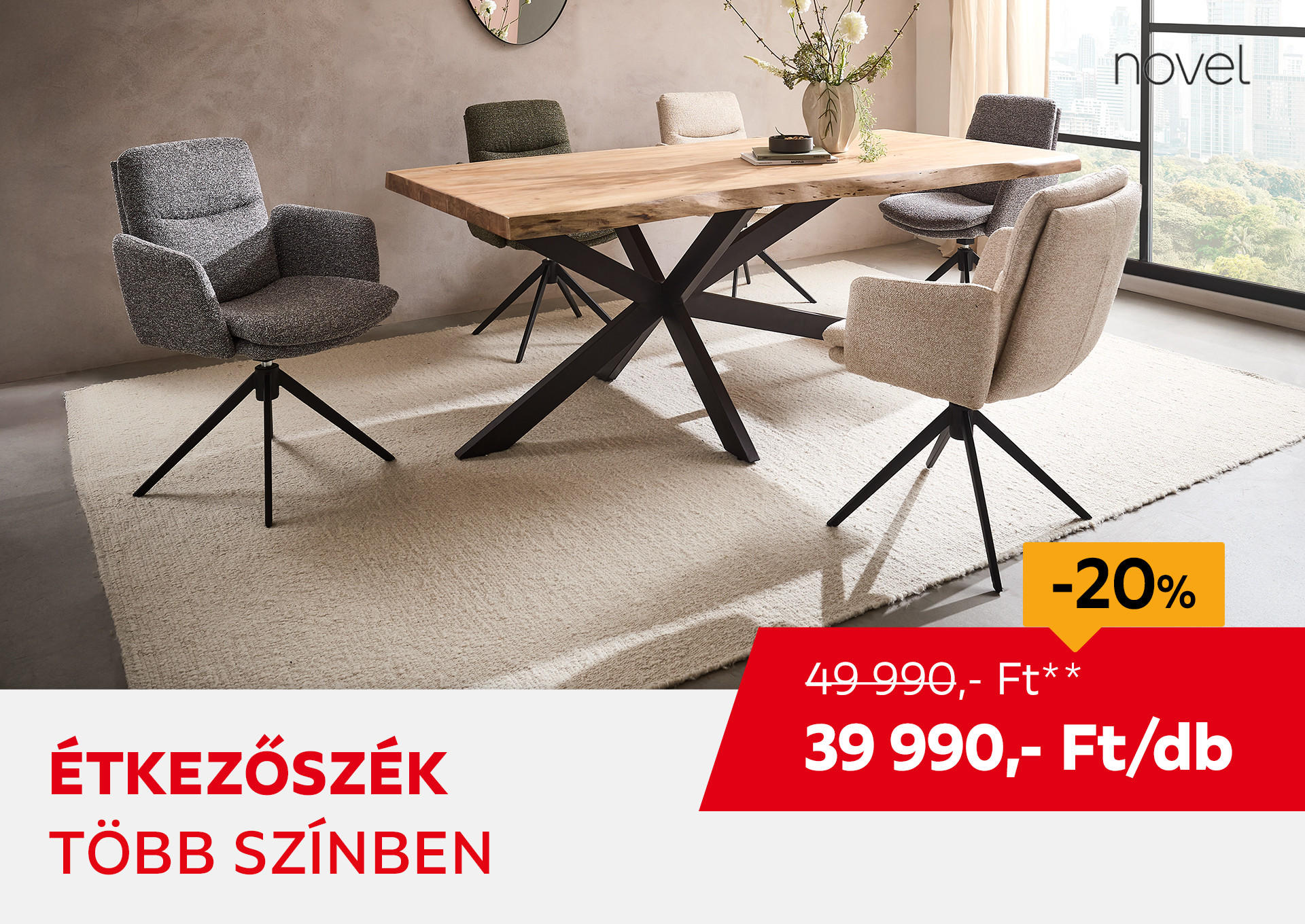 ÉTKEZŐASZTAL KB. 120x76x80 CM Kiemelt termék 99990 Ft.- helyett 79990 Ft.-