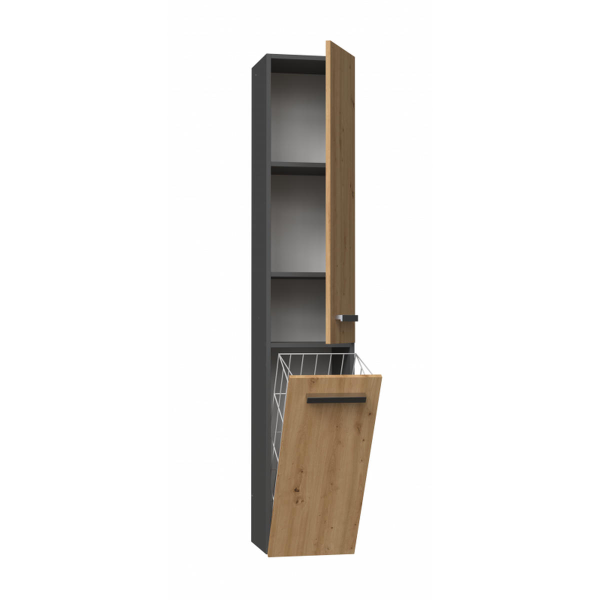 SKRIŇA kúpeľňová - antracitová, kompozitné drevo (31/174/30cm) - RAUMHIRSCH FURNITURE