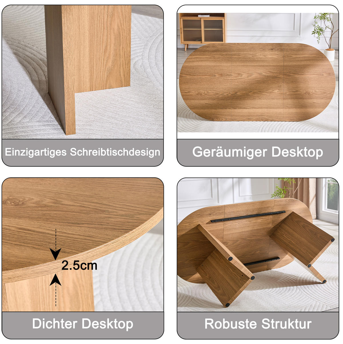 ESSTISCH 180/90/75,5 cm in Nussbaum-Optik, oval im Landhausstil - Walnussfarben, Holzwerkstoff (180/90/75.5cm) - BEAOK