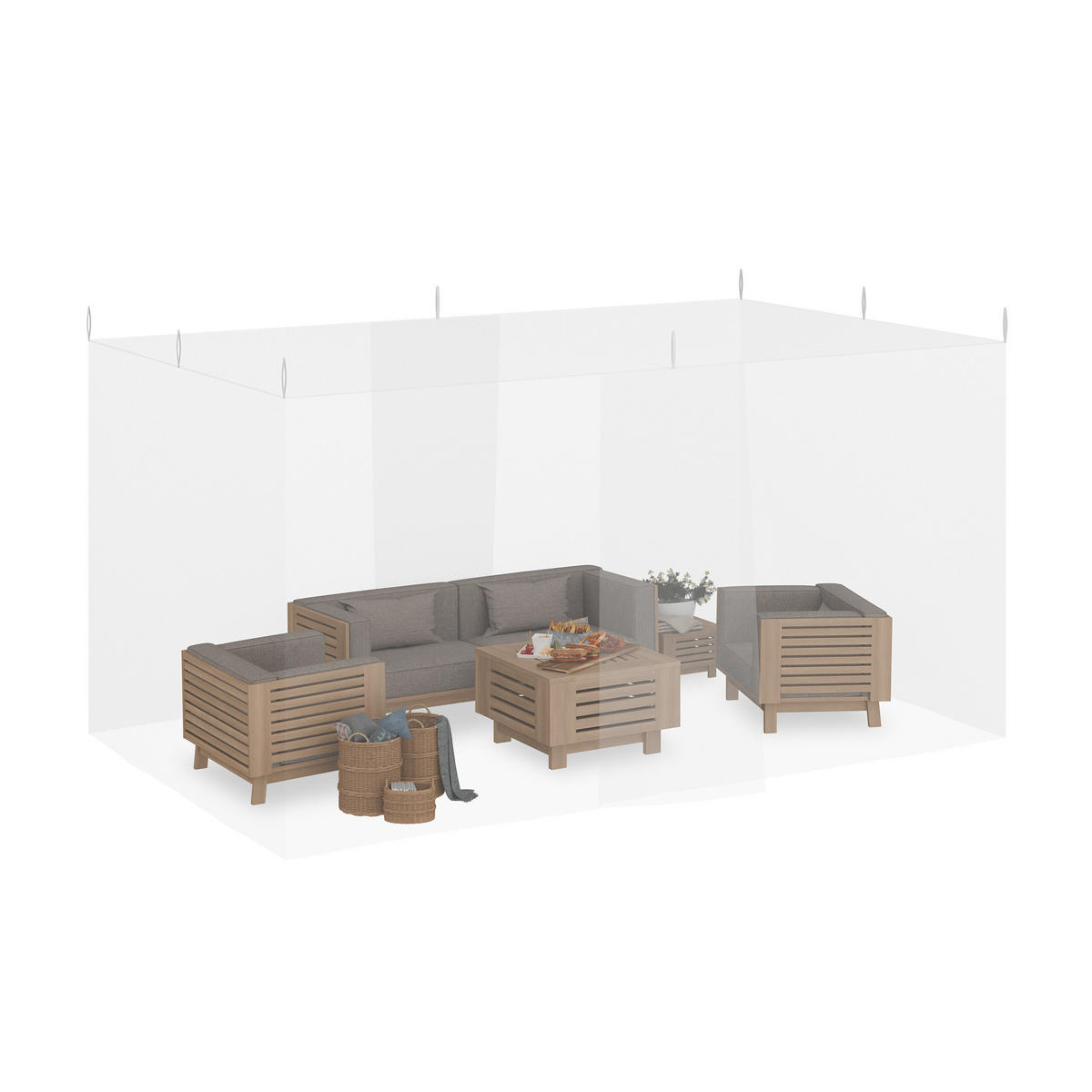 MOSKITONETZ - Weiß, Textil (300/250/500cm) - Relaxdays