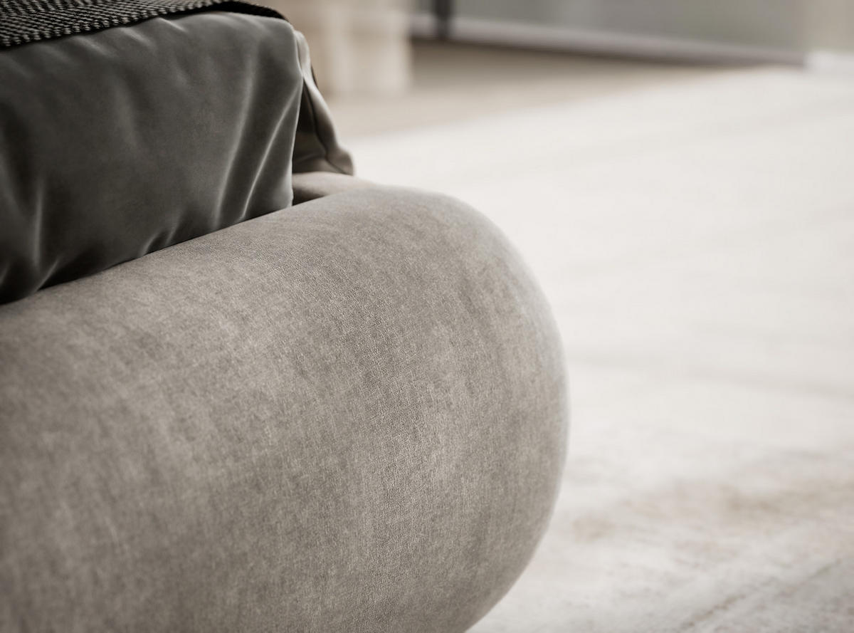 POLSTERBETT Maumere Taupe 160/200 cm im Chenille-Stoff - Taupe/Schwarz, Holz/Holzwerkstoff (160/200cm) - Maison de Reve