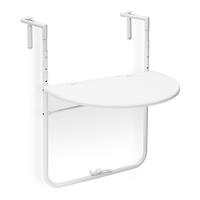 BALKONHÄNGETISCH - Weiß, Kunststoff/Metall (63/60/84cm) - Relaxdays