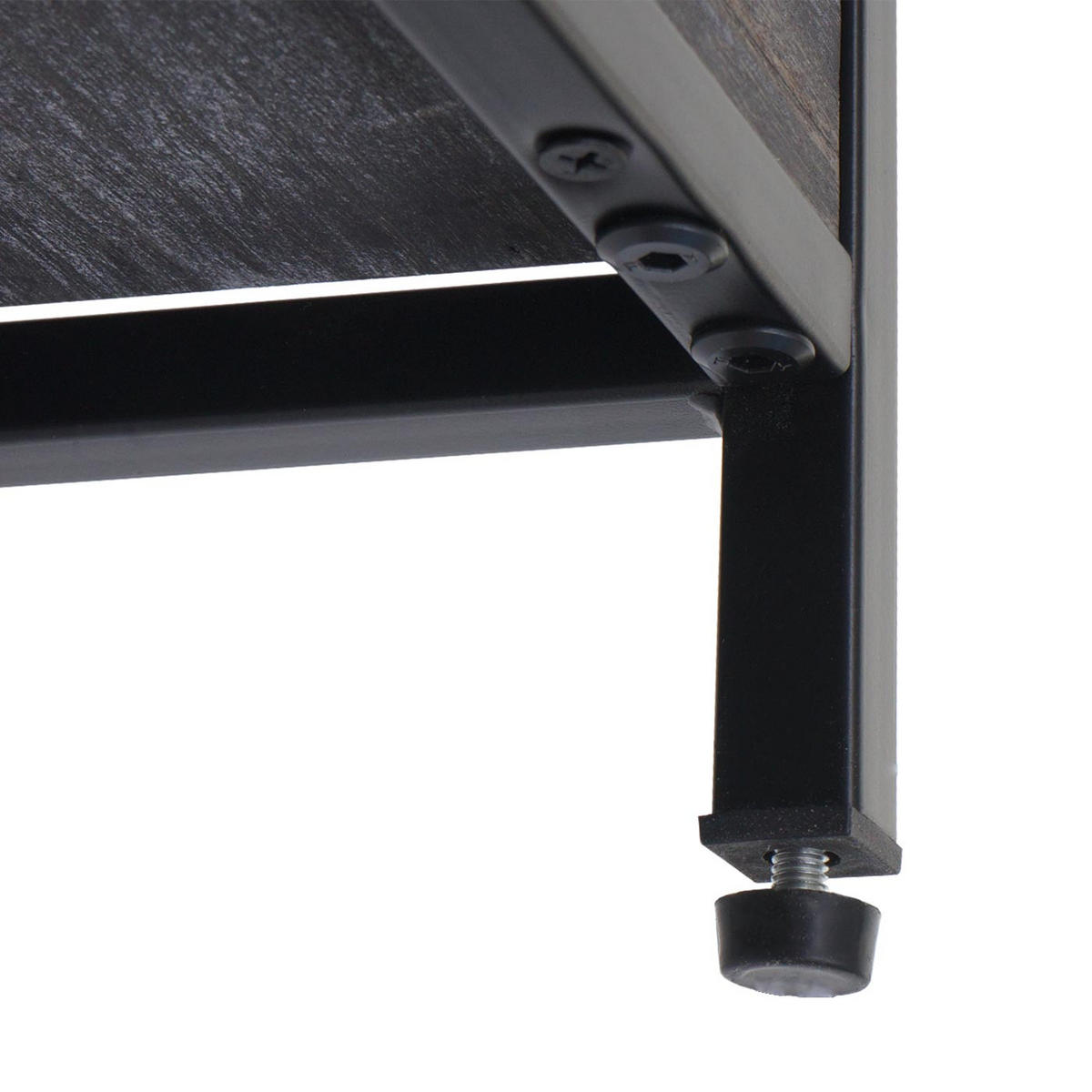 REGAL 90x100x35cm Holz Metall 3 Ablagen Dunkelgrau - Dunkelgrau, Holz (100/90/35cm) - BERLINLODGE