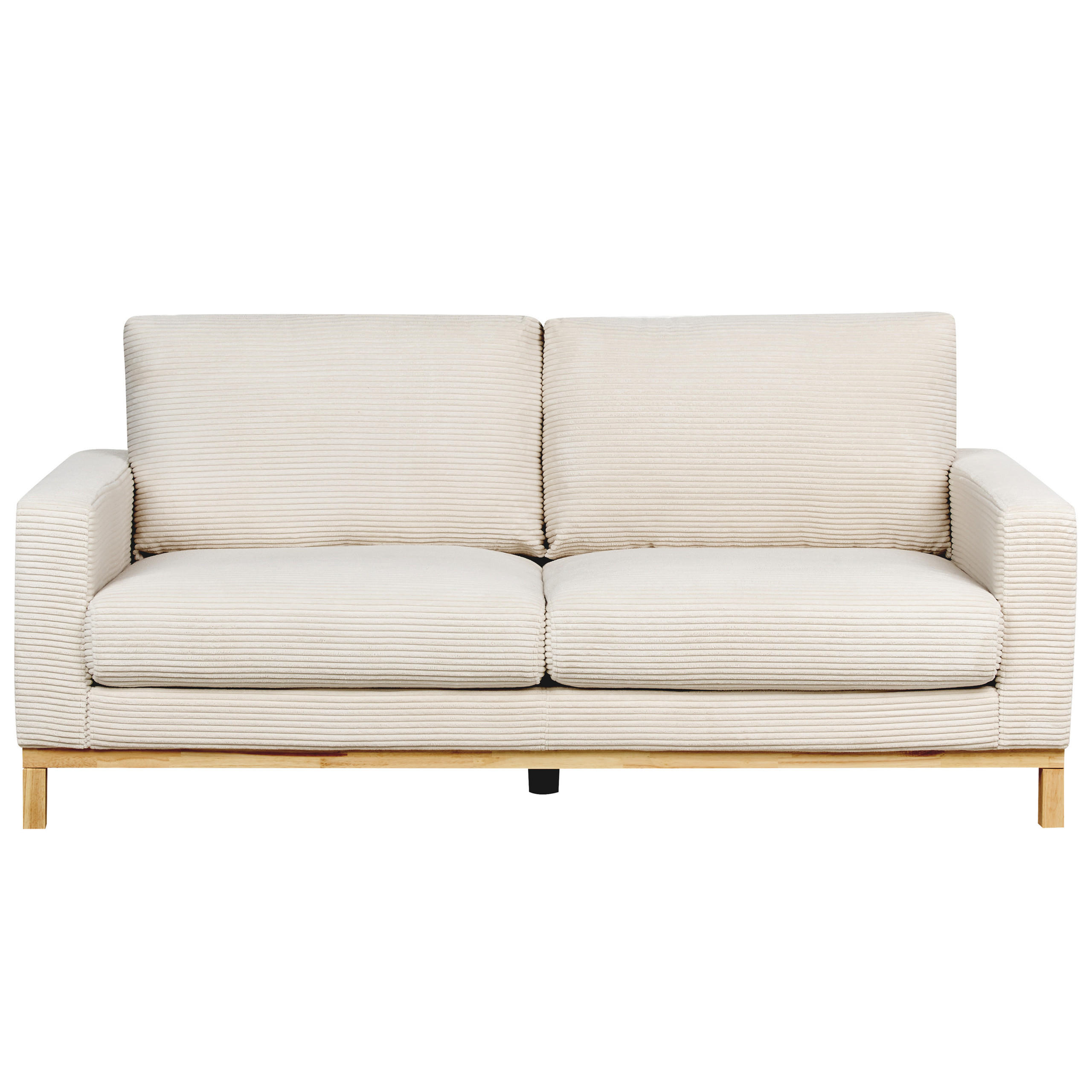 2-SITZER-SOFA Cord hellbeige/hellbraun Siggard - Hellbraun/Beige, Textil (184/84/92cm) - Beliani
