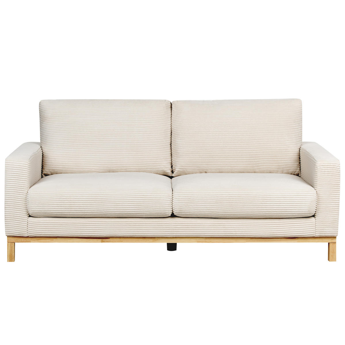 2-SITZER-SOFA Cord hellbeige/hellbraun Siggard - Hellbraun/Beige, Textil (184/84/92cm) - Beliani