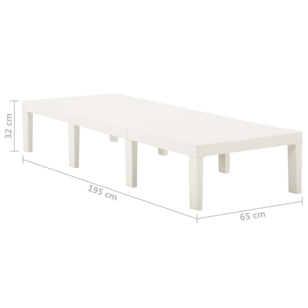 SONNENLIEGE Kunststoff Weiss - Weiß, Kunststoff (65/32/195cm) - vidaXL