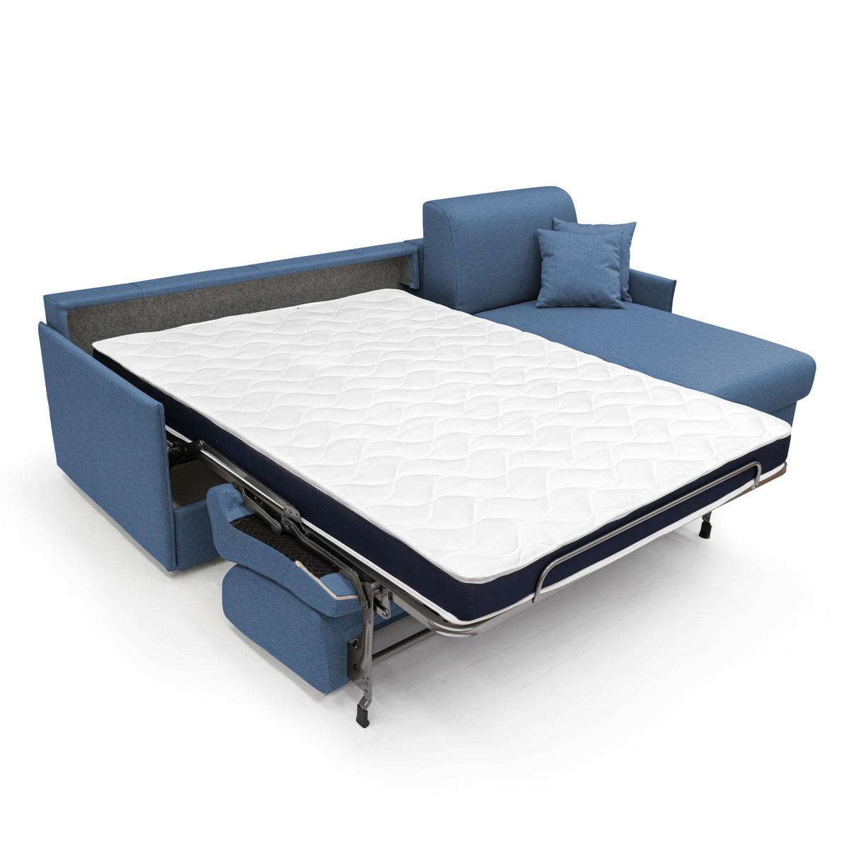 ECKSOFA RECHTS Evans - Blau, Textil (232/96cm) - Divani.store