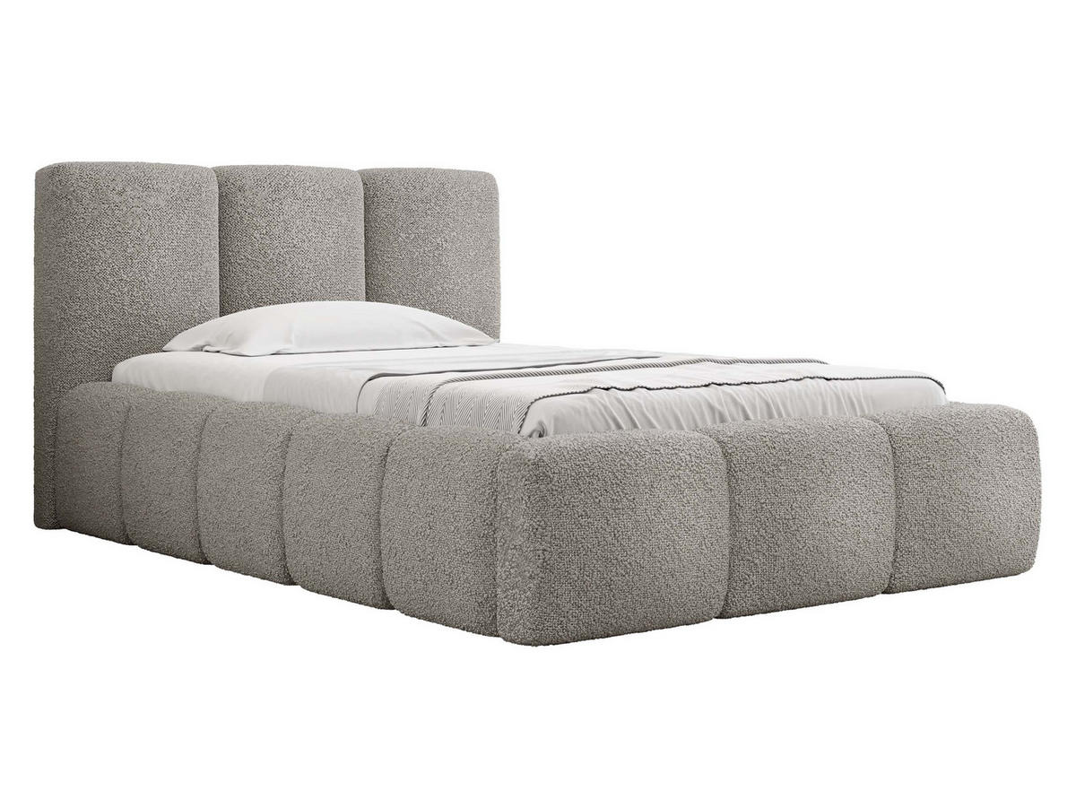 POLSTERBETT Kevson Boucle 90 - Grau, Holz (90/200cm) - MIRJAN24