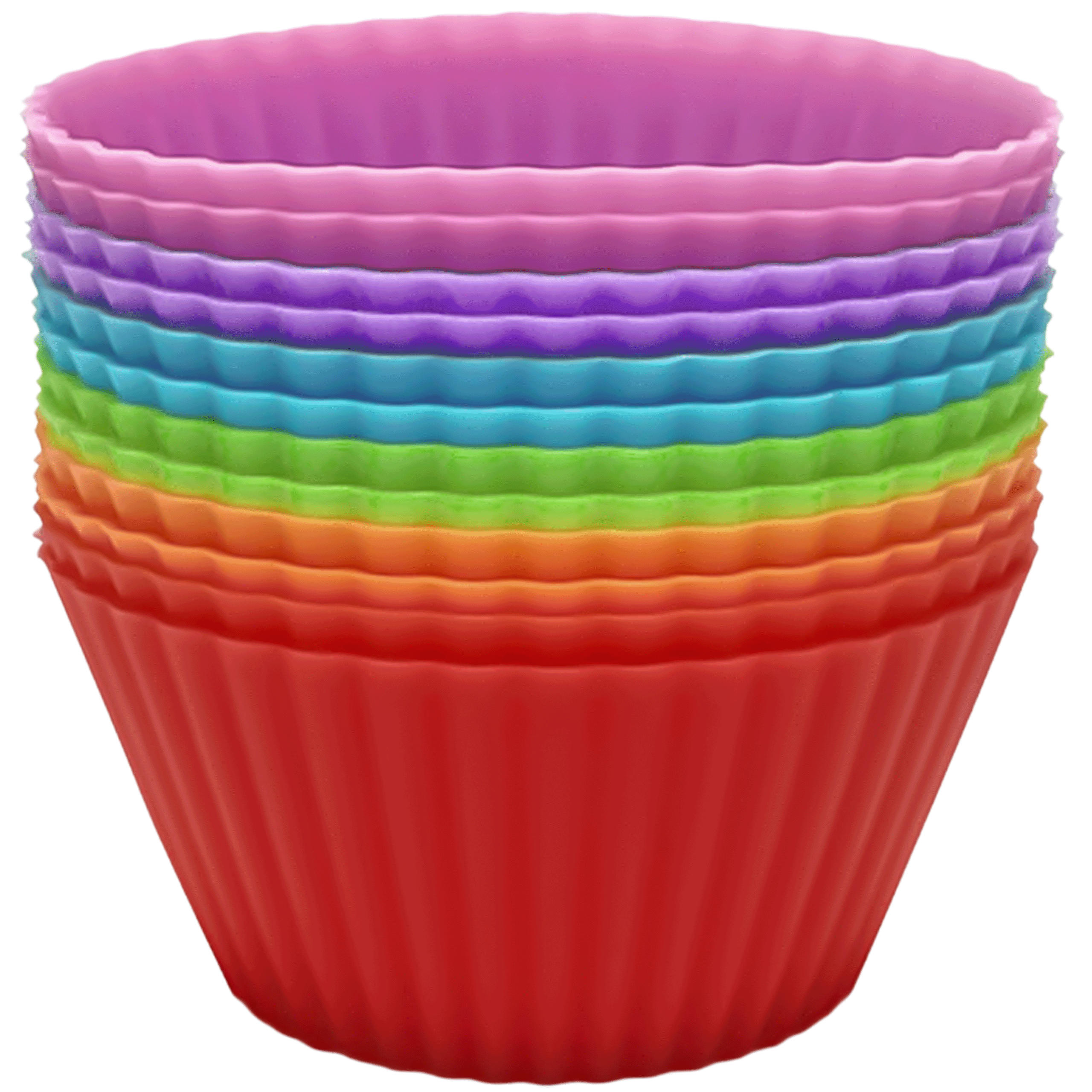 MUFFINFORM Silikon Muffinförmchen Set 12 Stück - Multicolor, Kunststoff (4.5/3.5/7cm) - KRUMAD