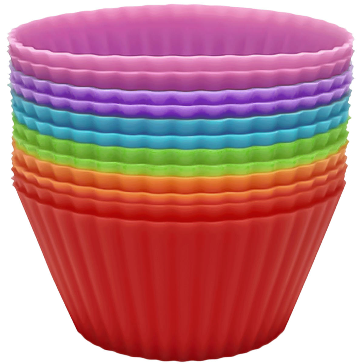 MUFFINFORM Silikon Muffinförmchen Set 12 Stück - Multicolor, Kunststoff (4.5/3.5/7cm) - KRUMAD