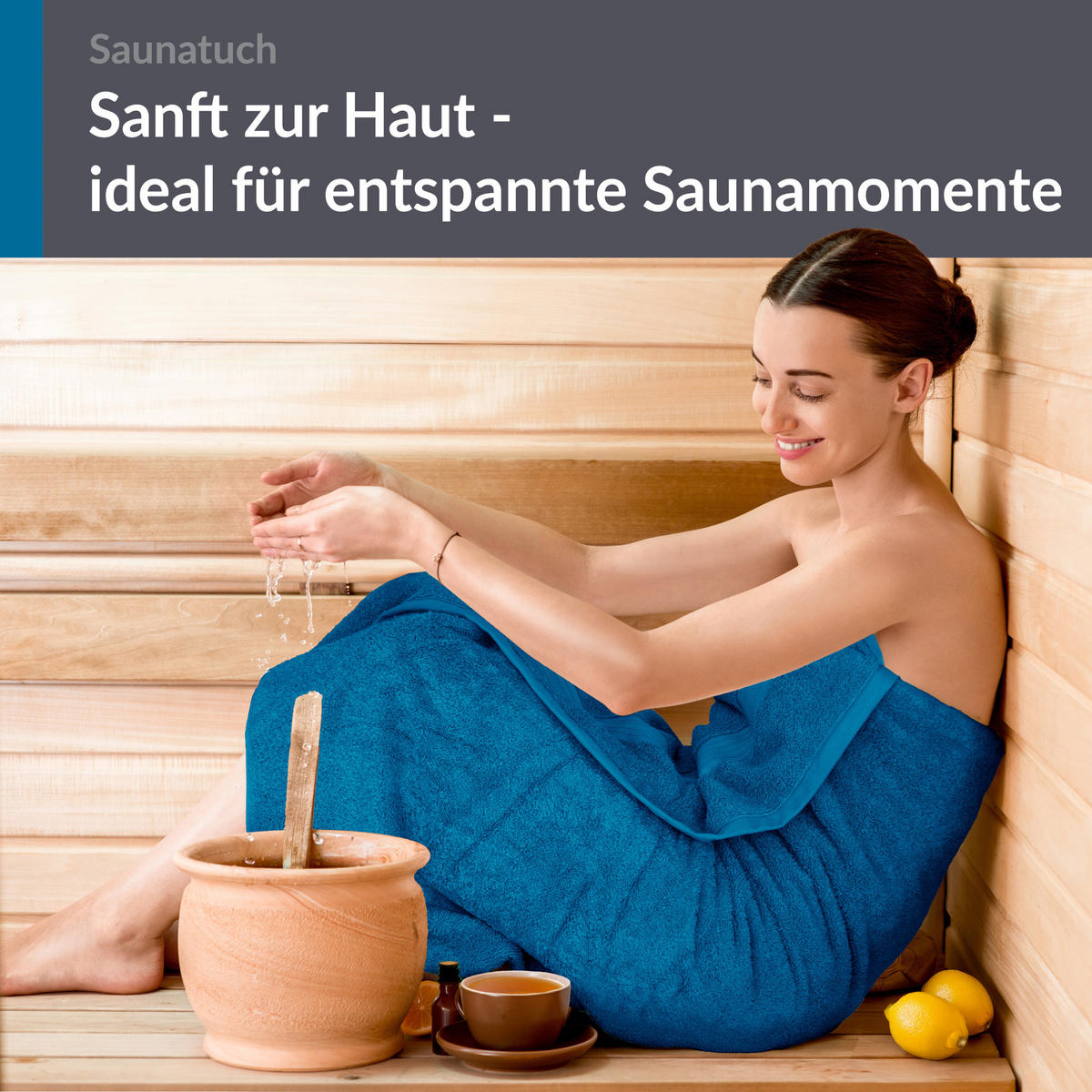 BADETUCH Linz Petrol Blau 100x200 cm - Petrol, Textil (100/200cm) - Lashuma