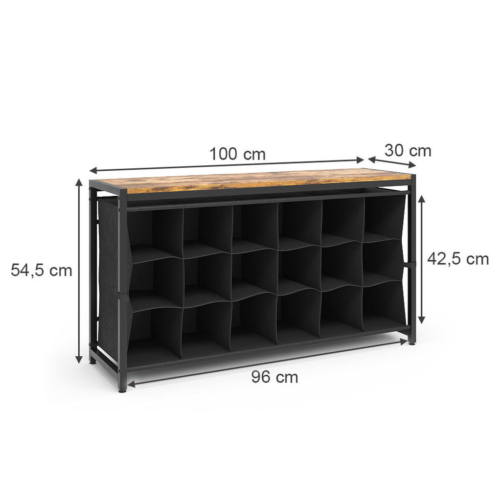 Thumbnail - Vicco Schuhregal, Wildeiche, Holzwerkstoff, 100x54.5x30 cm, Garderobe, Schuhaufbewahrung, Schuhregale
