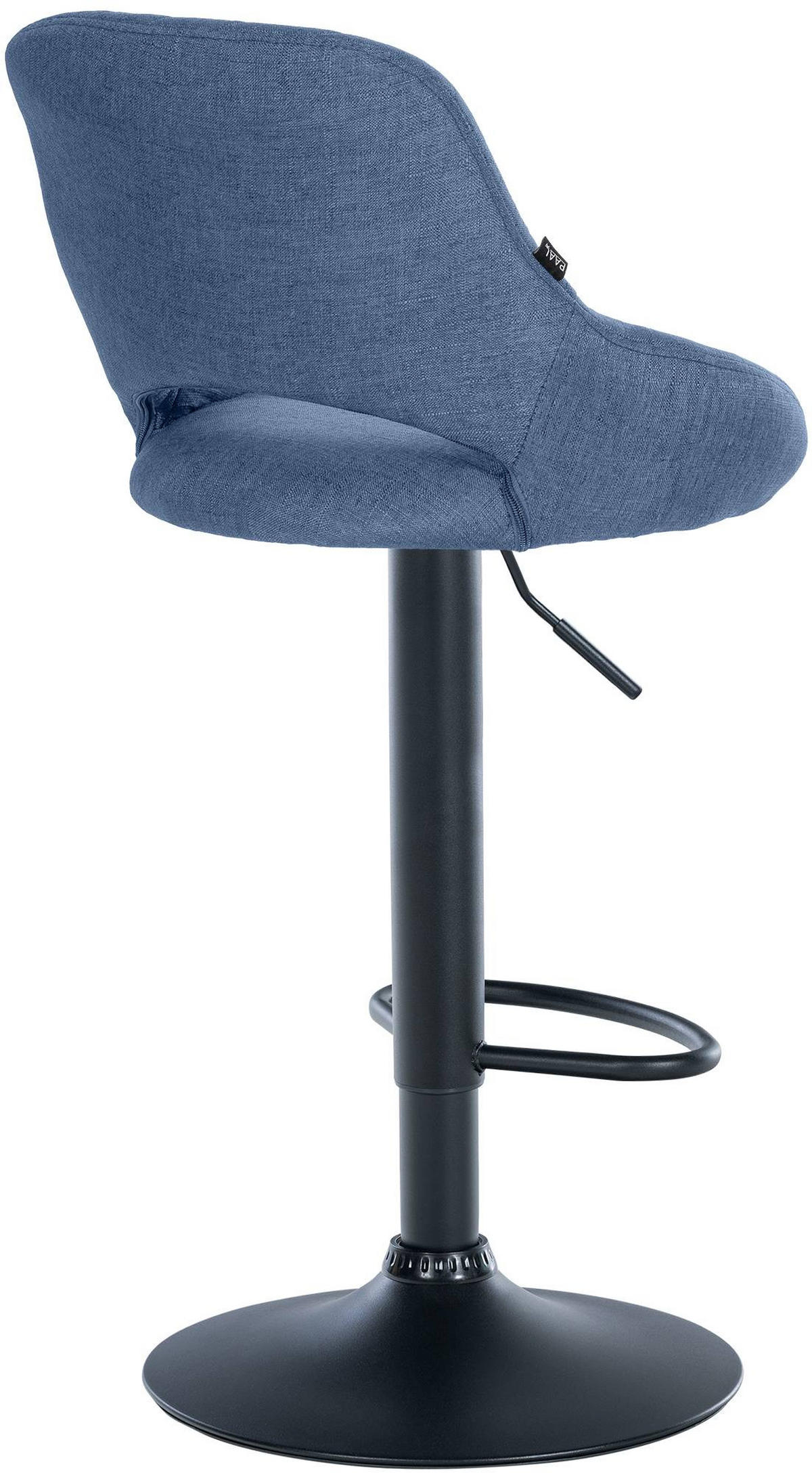 BARHOCKER Stoff Blau - Blau/Schwarz, Textil/Metall (47/85/48cm) - CLP