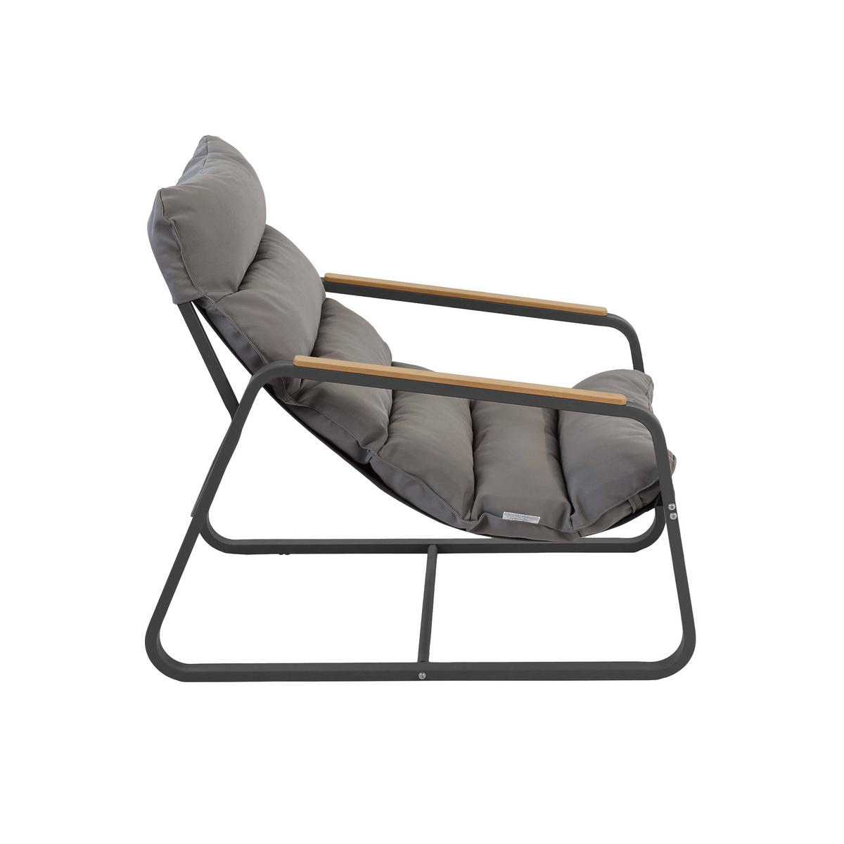 GARTEN-RELAXSESSEL mit Fußstütze, Grau - Grau, Textil (72/77/91cm) - Oviala
