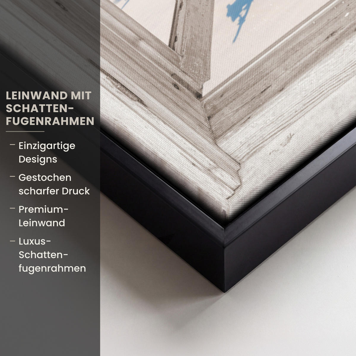 LEINWAND Bilder mit Rahmen - Winterlandschaft - Hütte - Berge - Ausblicke - Aussicht - Natur - 40x60 - Weiß Hochglanz, Textil (40/60cm) - MuchoWow