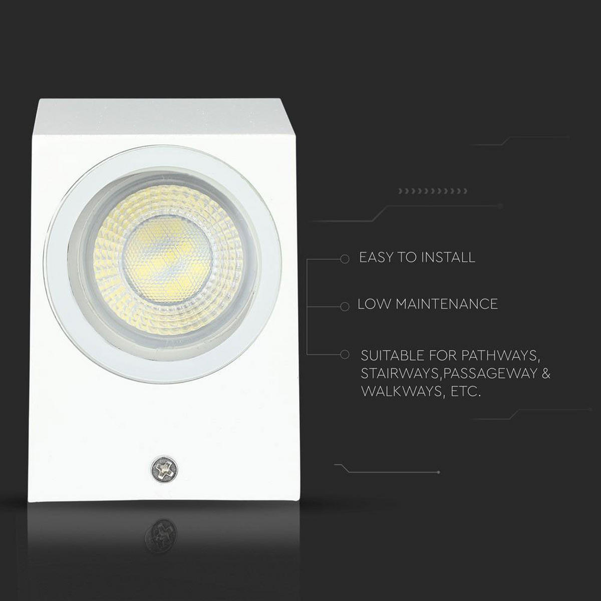 LED WANDLEUCHTE Aluminium Weiß - Weiß, Metall (9.2/6.8/8cm)