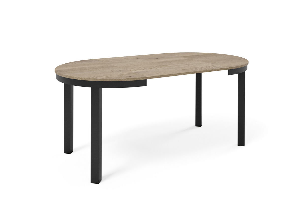 ESSTISCH BERNARDIN - Terracotta/Schwarz, Holzwerkstoff/Metall (100/100/76cm) - Meblini