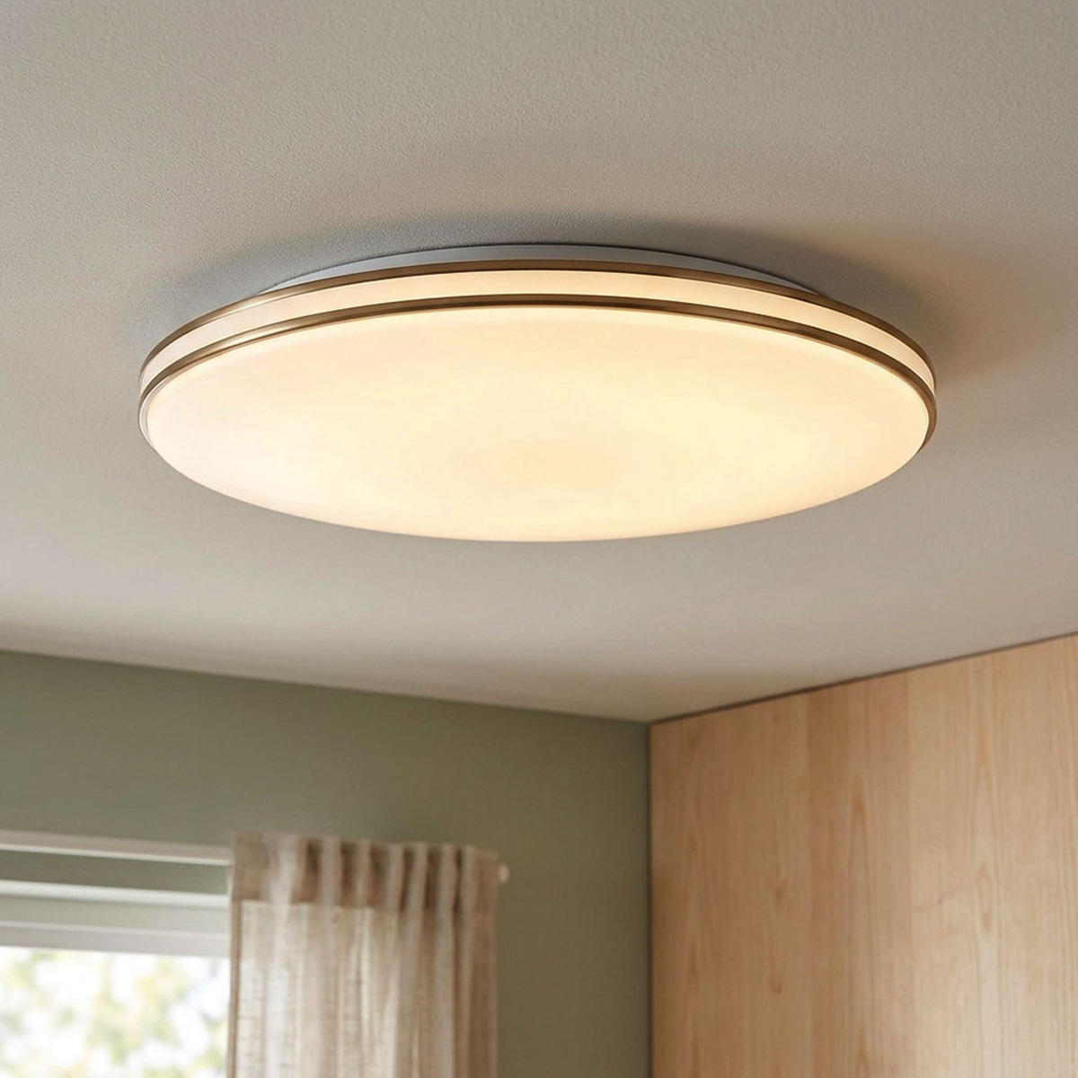 LED DECKENLEUCHTE Metall Weiß Opal - Weiß, Metall (37/37/8cm) - Globo Lighting