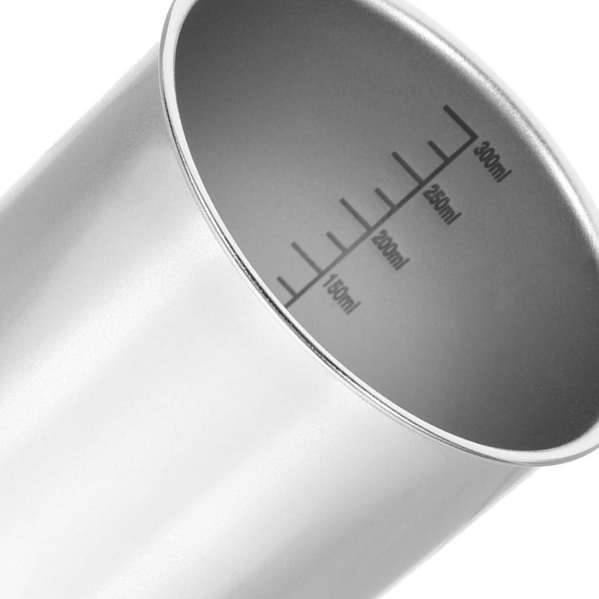 MESSBECHER Edelstahl mit Skala - Silberfarben, Metall (0.3L)