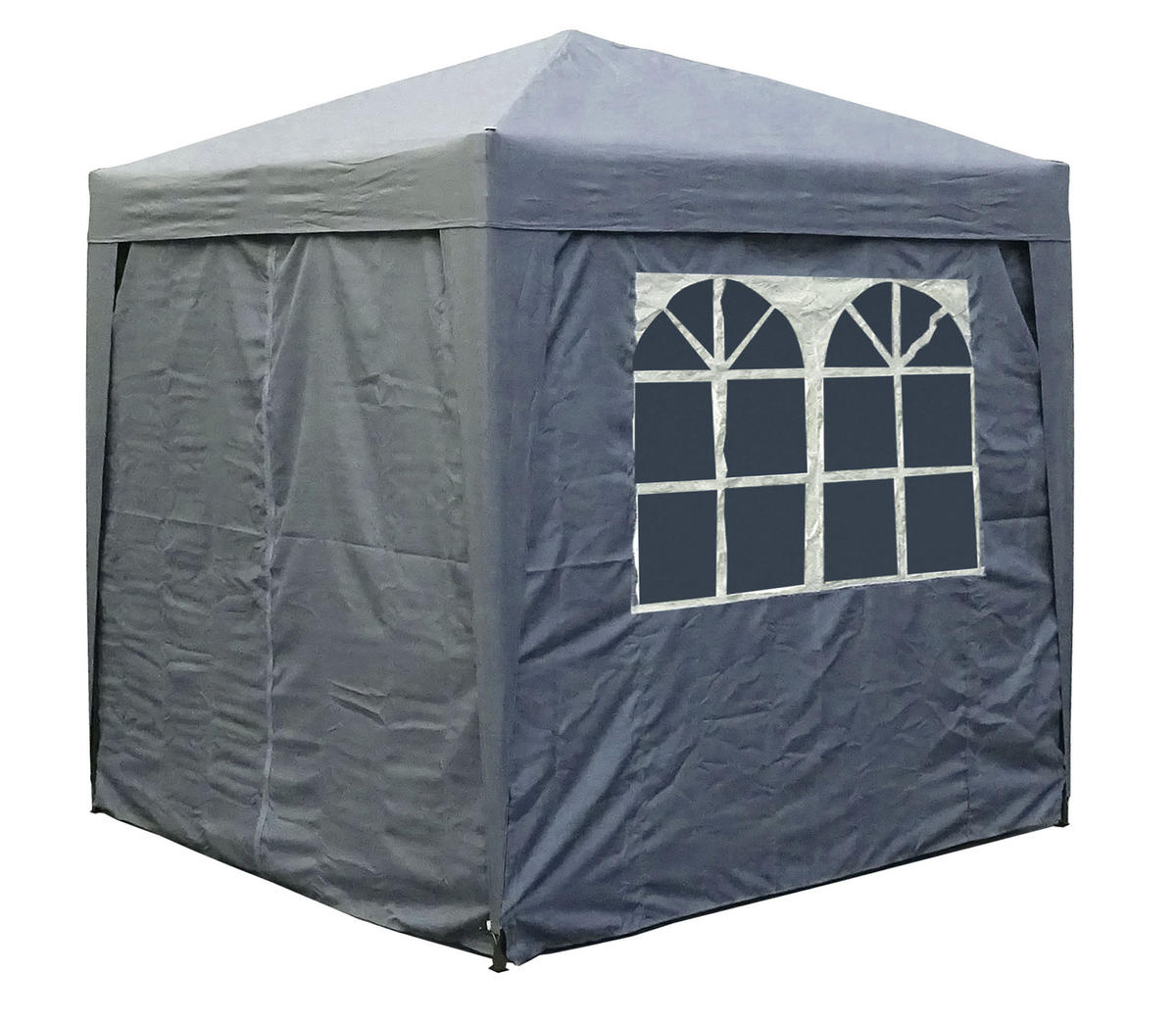 FALTPAVILLON 2x2m Smoky Grau inkl. 4 Fußgewichten - Grau, Metall (200/245/200cm) - QUICK STAR