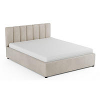 POLSTERBETT VIANA 140/200 in Velours Ecru - Ecru, Holz/Holzwerkstoff (140/200cm) - Deine Möbel 24