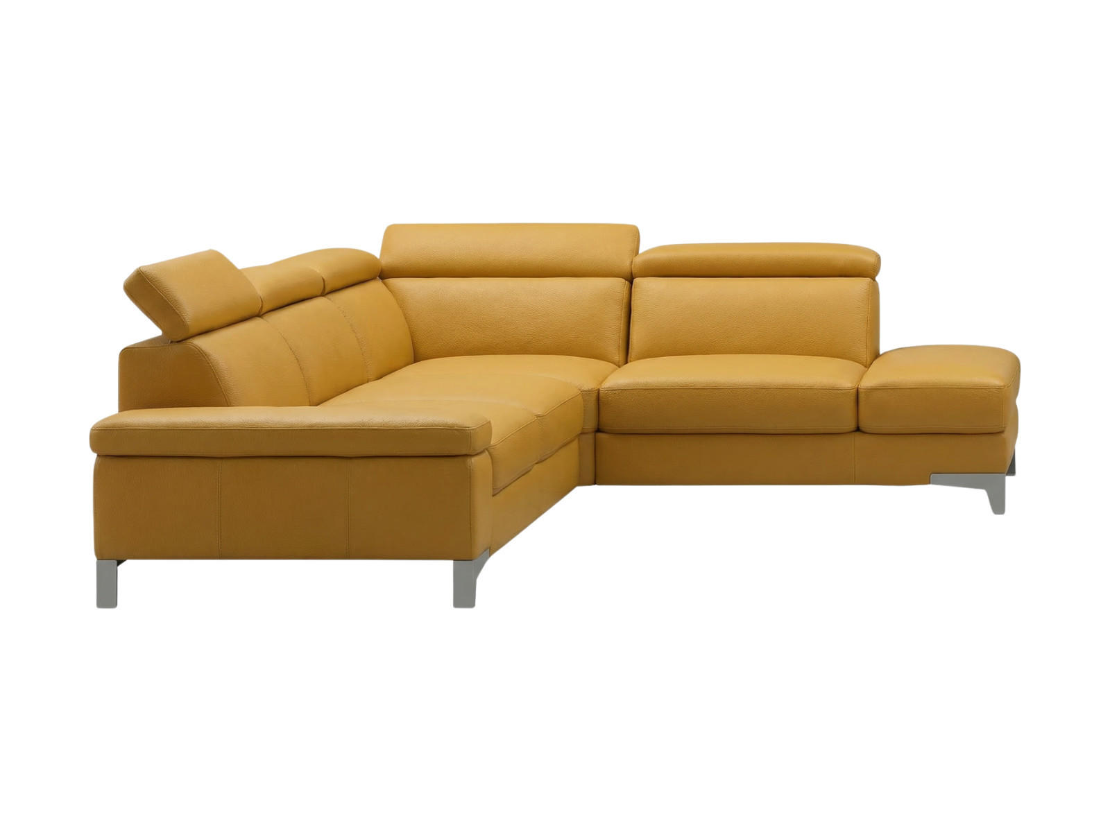 ECKSOFA Talisman Echtleder Senfgelb - Gelb, Leder/Metall (271/224cm)