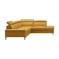 ECKSOFA Talisman Echtleder Senfgelb - Gelb, Leder/Metall (271/224cm)