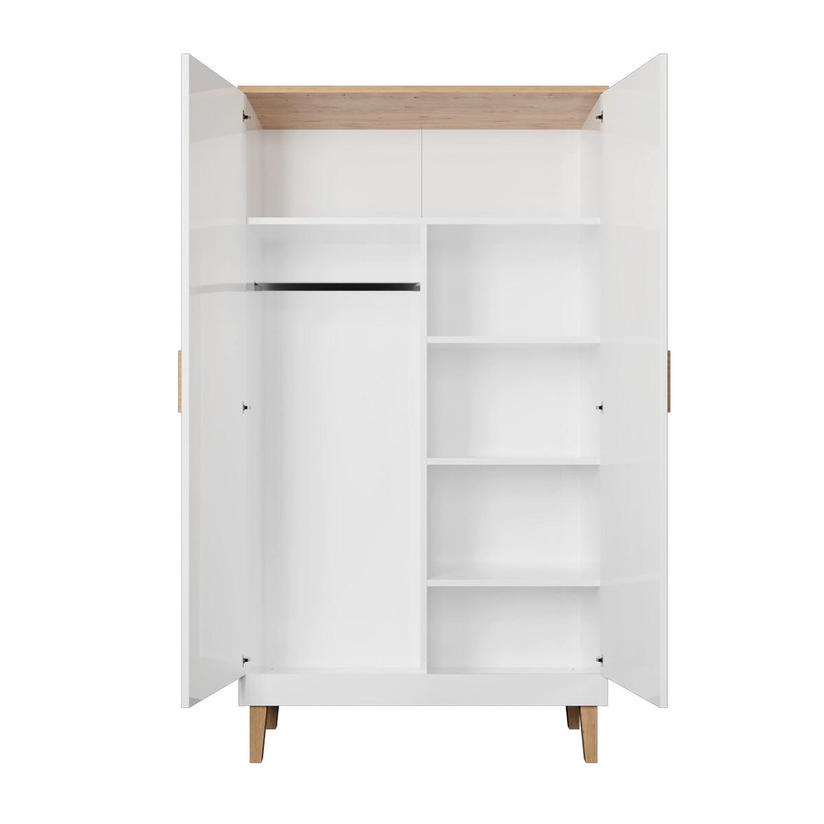 SCHRANK 2 Türen Denver Weiß - Weiß, Holzwerkstoff (100/184/55cm) - Petits-meubles
