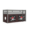 KINDERBETT Karolina 210x114x106 Massivholz Grau Textilset Caribian - Braun/Grau, Holz (90/200cm) - 58aufmkessel