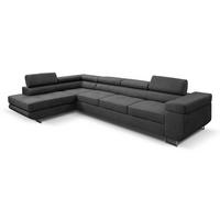 ECKSOFA Marlene IV L-Form mit verstellbaren Kopfstützen Schlaffunktion Bettkasten 347 cm links grau - Dunkelgrau, Kunststoff (347/202cm) - Margaret Hadas24