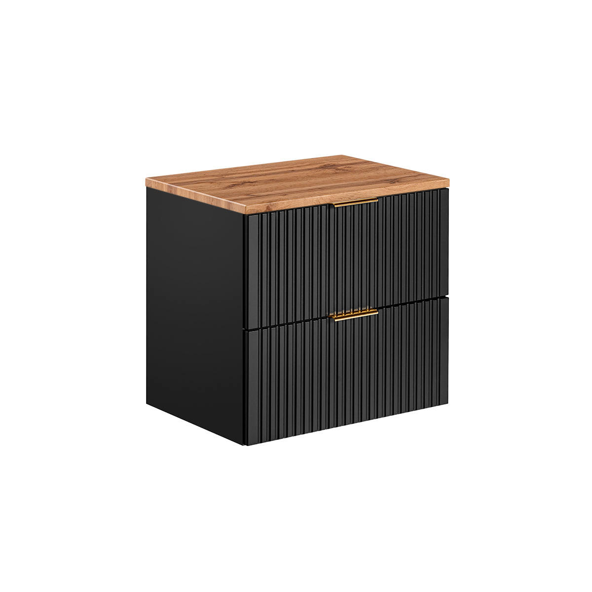 WASCHTISCHUNTERSCHRANK 60.6cm Adriel Schwarz - Schwarz, Holzwerkstoff (60.6/59/46cm) - Petits-meubles